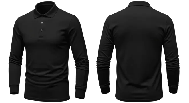 Kaos polo panjang berkerah